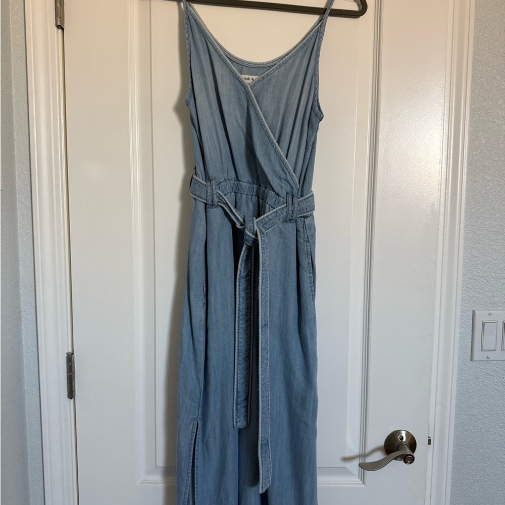 Cloth & Stone Light Blue Wrap Jumpsuit